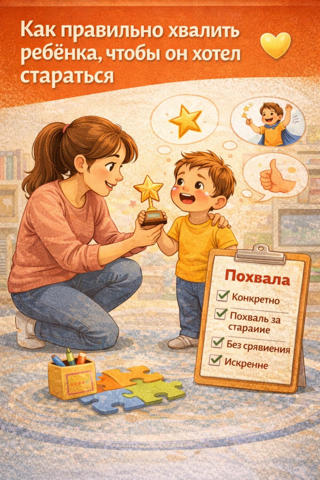 Как правильно хвалить ребёнка, чтобы он хотел стараться