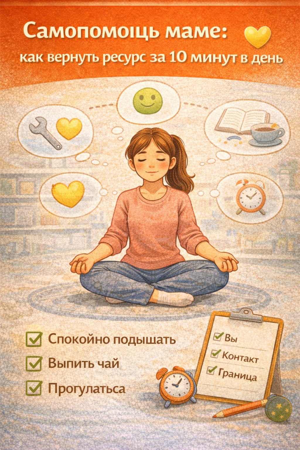 Самопомощь маме: как вернуть ресурс за 10 минут в день